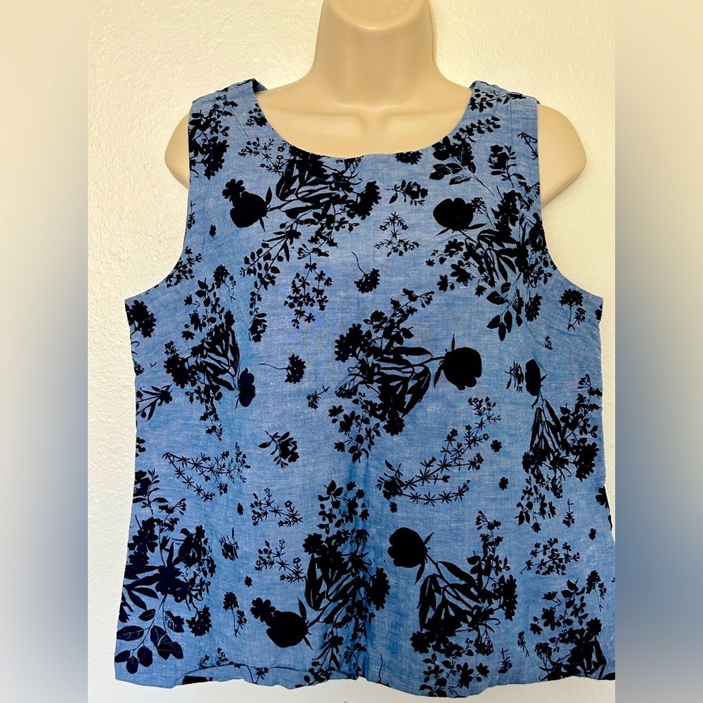 Blue Leaf Print Tank